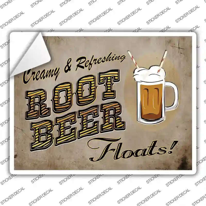 P-1448s-S Root Beer Novelty Rectangle Sticker Decal - Small