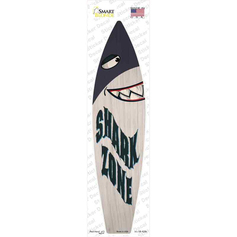 SB-428s-M Shark Zone Novelty Surfboard Sticker Decal - Medium