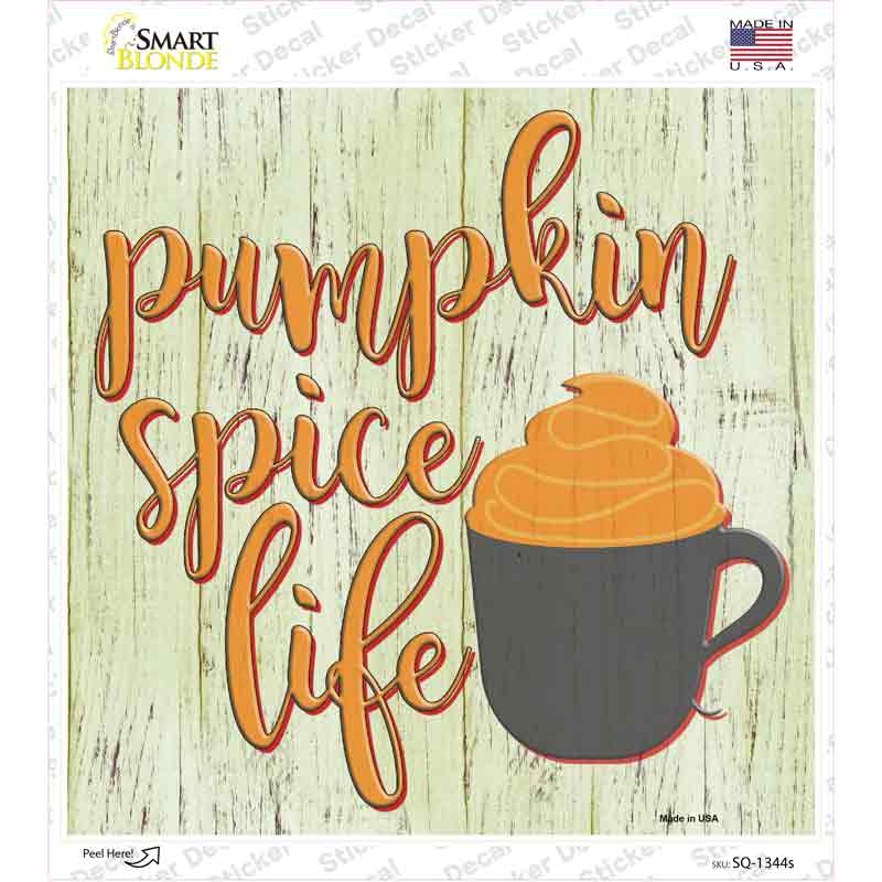 SQ-1344s-M Pumpkin Spice Life Novelty Square Sticker Decal - Medium