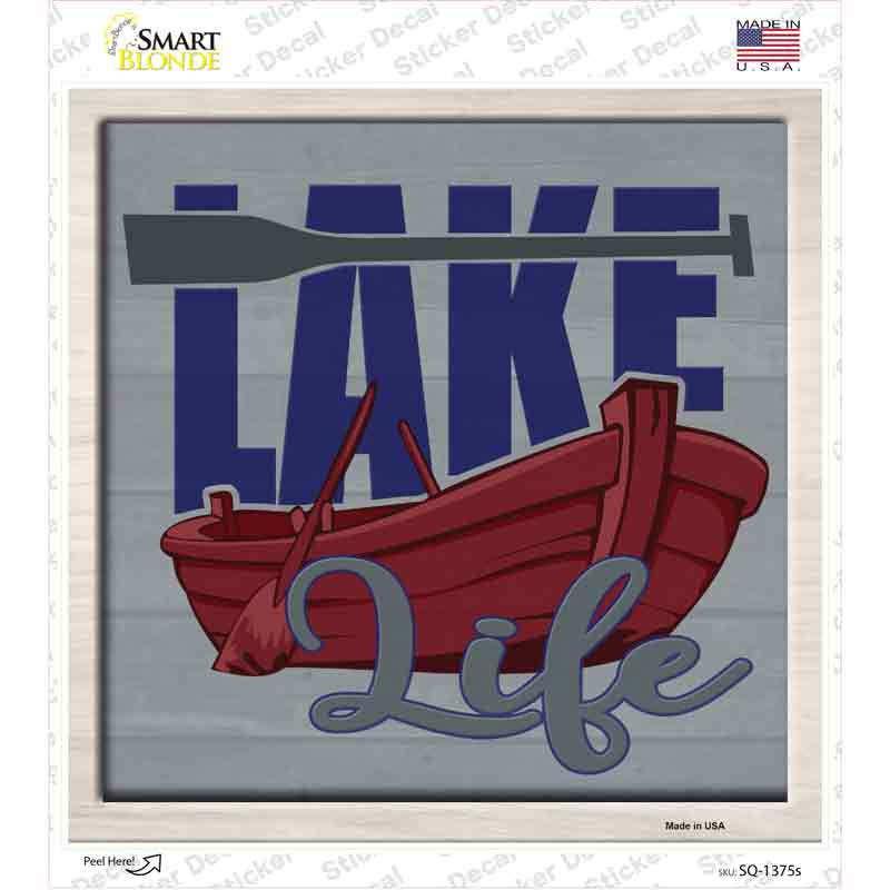 SQ-1375s-M Lake Life Novelty Square Sticker Decal - Medium