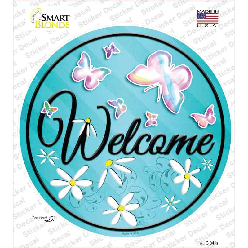 C-841s-M Welcome Novelty Circle Sticker Decal - Medium