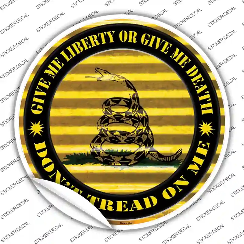 C-892s-S Dont Tread on Me Yellow Novelty Circle Sticker Decal - Small