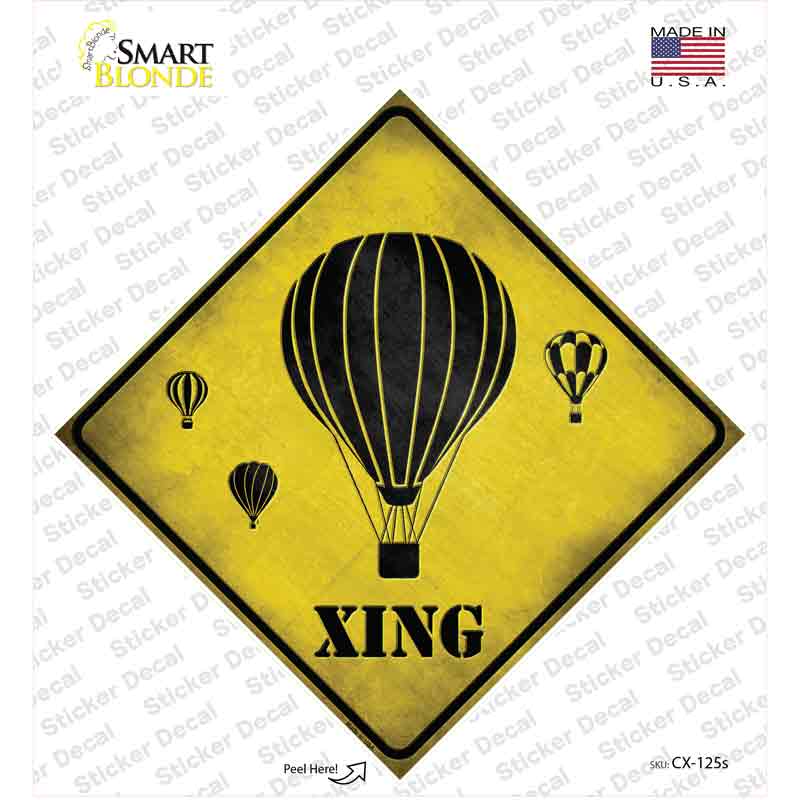 CX-125s-M Air Balloon Xing Novelty Diamond Sticker Decal - Medium