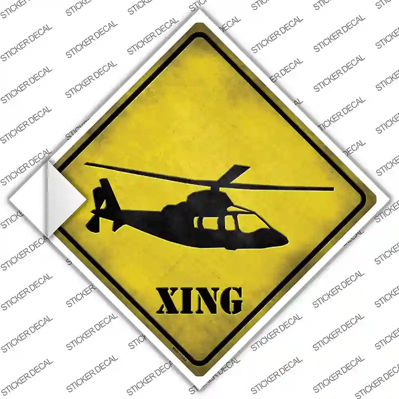 CX-126s-S Helicopter Xing Novelty Diamond Sticker Decal - Small