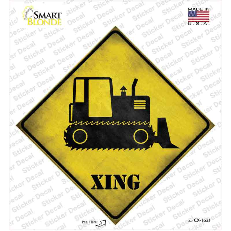 CX-163s-M Crawler Tractor Xing Novelty Diamond Sticker Decal - Medium