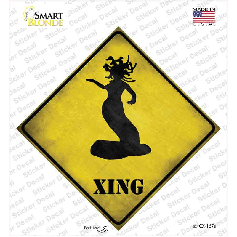 CX-167s-M Medusa Xing Novelty Diamond Sticker Decal - Medium