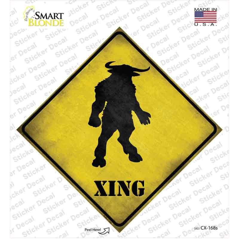 CX-168s-M Minotaur Xing Novelty Diamond Sticker Decal - Medium