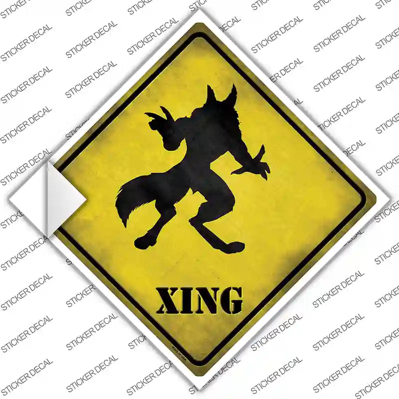 CX-173s-L Werewolf Xing Novelty Diamond Sticker Decal - Large