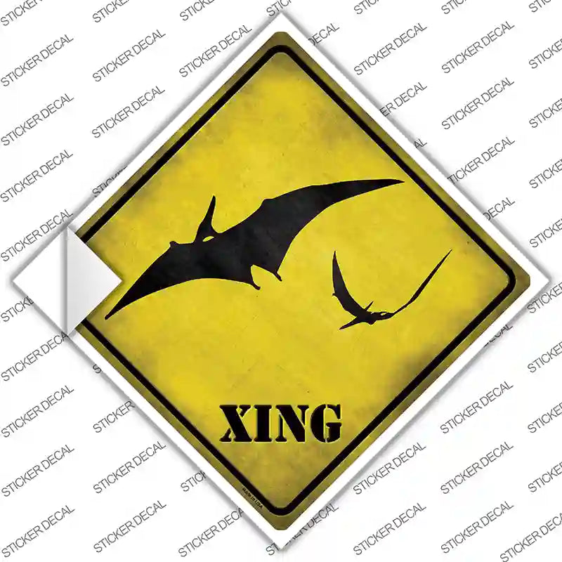 CX-184s-S Pterodactyls Xing Novelty Diamond Sticker Decal - Small