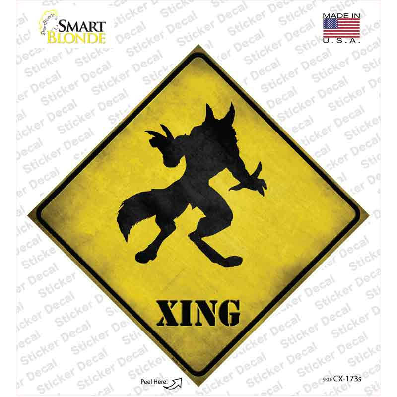 CX-173s-M Werewolf Xing Novelty Diamond Sticker Decal - Medium