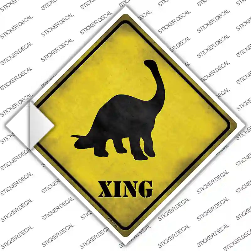 CX-185s-XL Brontosaurus Xing Novelty Diamond Sticker Decal - Extra Large