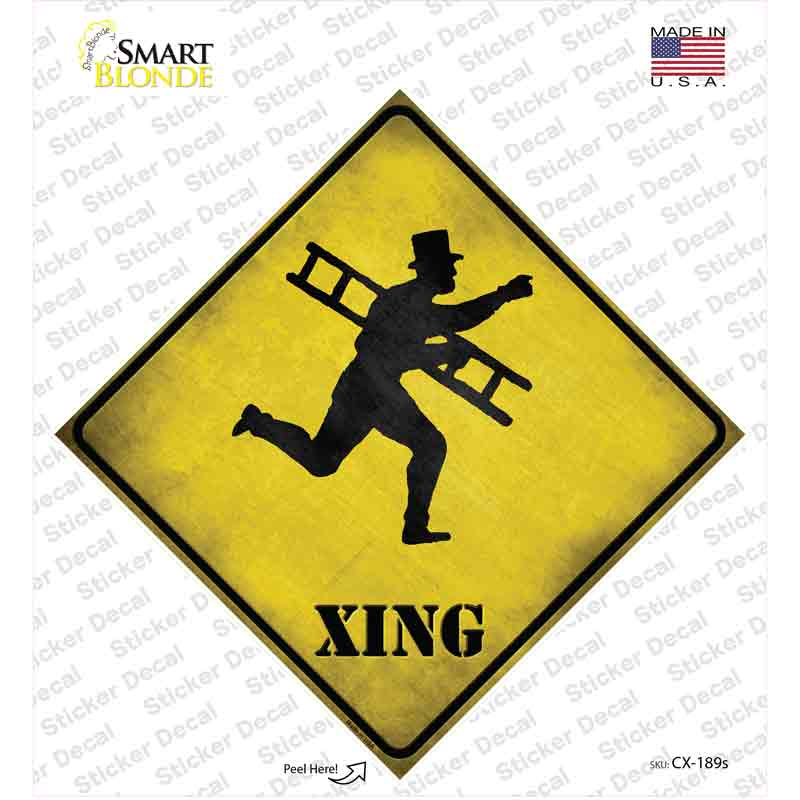 CX-189s-M Victorian Chimney Sweeper Xing Novelty Diamond Sticker Decal - Medium