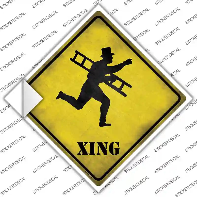 CX-189s-XL Victorian Chimney Sweeper Xing Novelty Diamond Sticker Decal - Extra Large