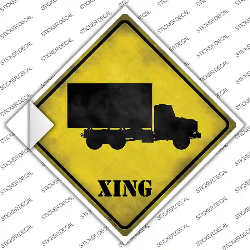 CX-208s-S Supply Truck Xing Novelty Diamond Sticker Decal - Small