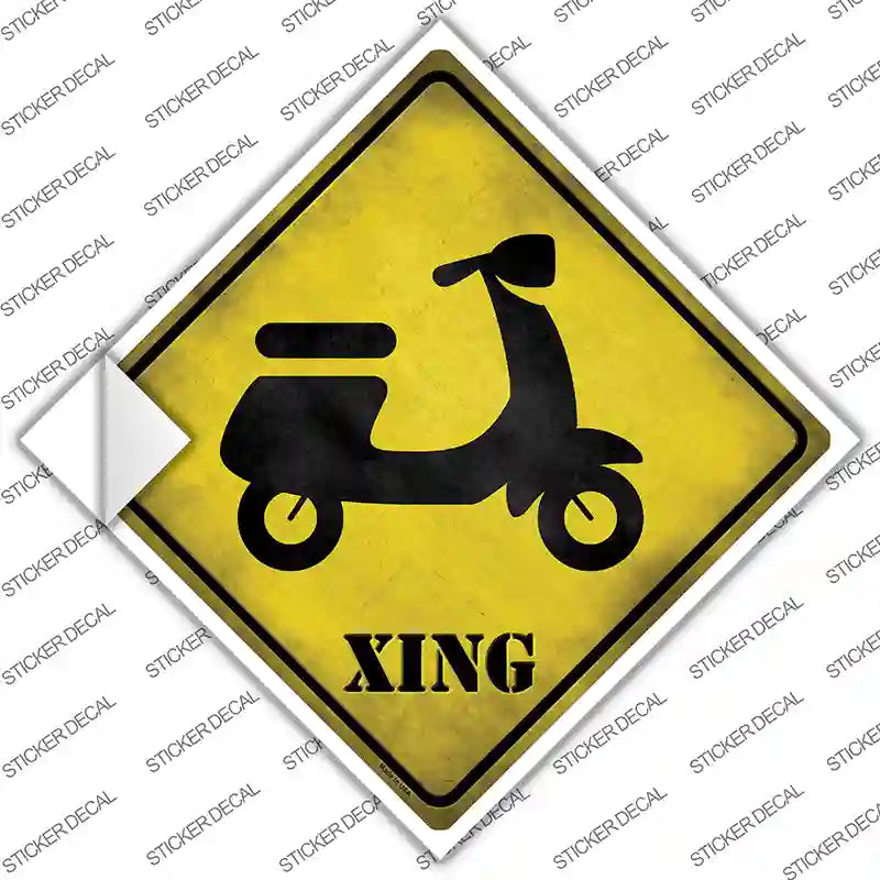 CX-212s-L Moped Xing Novelty Diamond Sticker Decal - Large