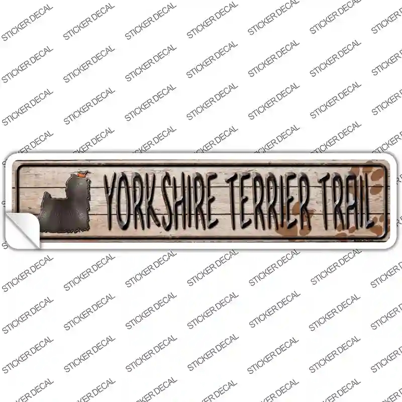 K-095s-XL Yorkshire Terrier Trail Novelty Narrow Sticker Decal - Extra Large