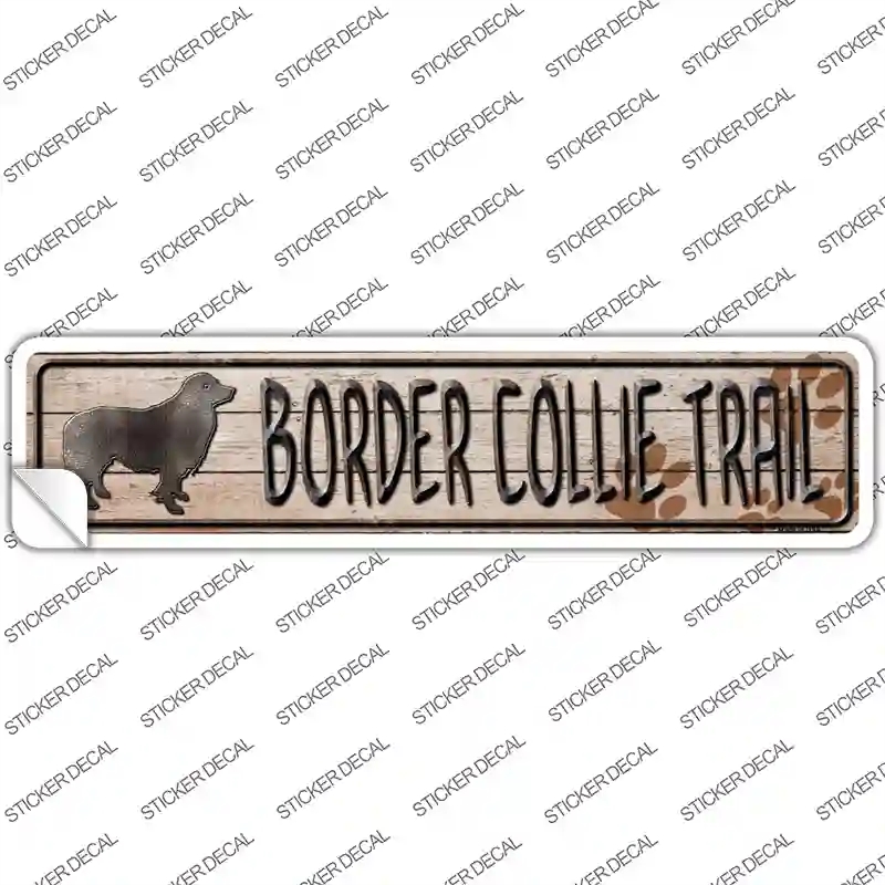 K-105s-S Border Collie Trail Novelty Narrow Sticker Decal - Small