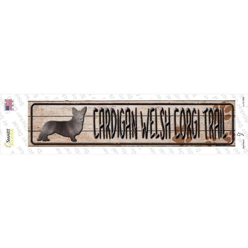 K-108s-M Cardigan Welsh Corgi Trail Novelty Narrow Sticker Decal - Medium