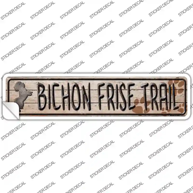 K-042s-XL Bichon Frise Trail Novelty Narrow Sticker Decal - Extra Large