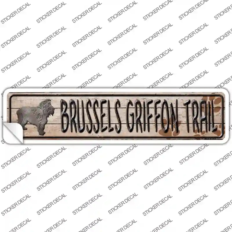 K-044s-L Brussels Griffon Trail Novelty Narrow Sticker Decal - Large