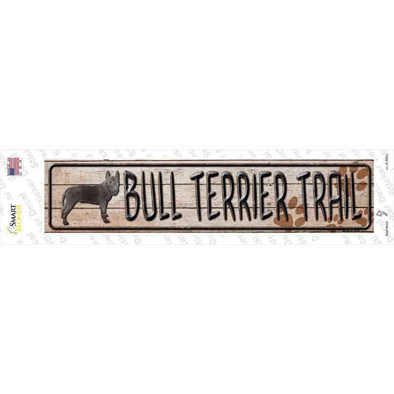 K-045s-M Bull Terrier Trail Novelty Narrow Sticker Decal - Medium