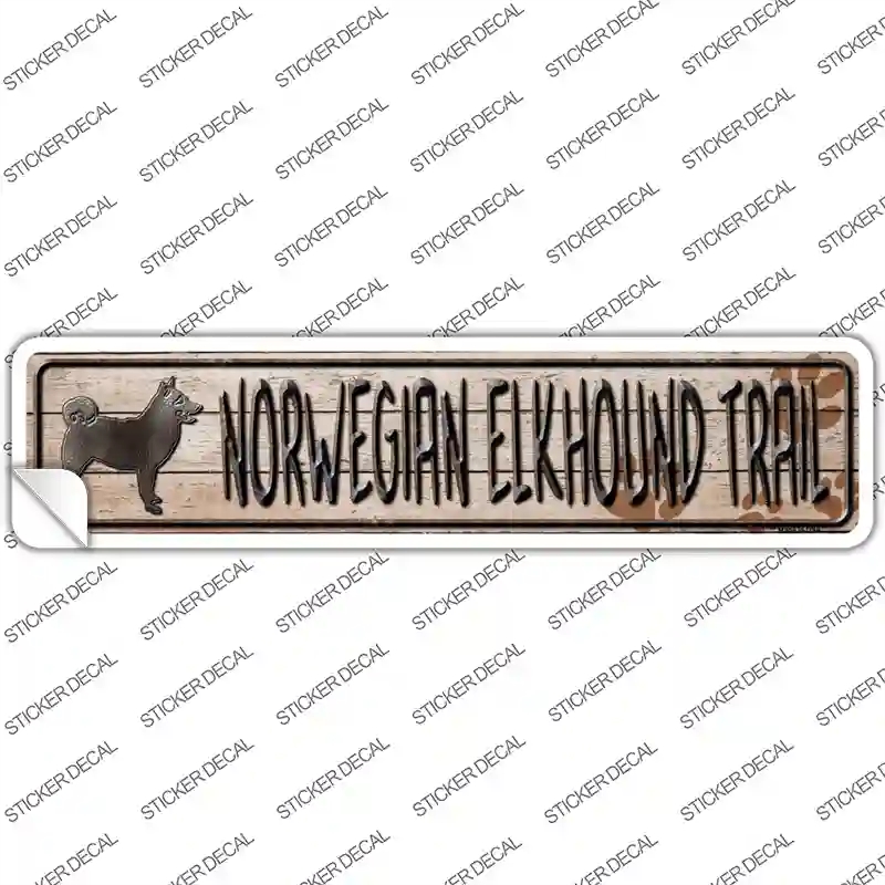 K-076s-L Norwegian Elkhound Trail Novelty Narrow Sticker Decal - Large
