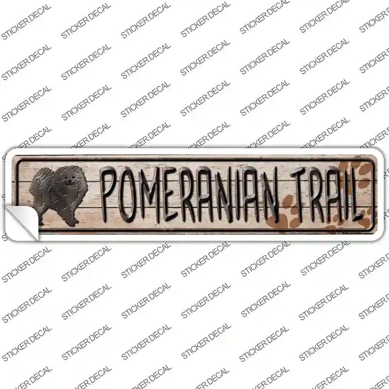 K-080s-S Pomeranian Trail Novelty Narrow Sticker Decal - Small
