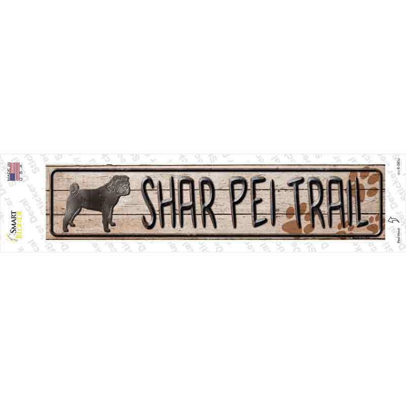 K-085s-M Shar Pei Trail Novelty Narrow Sticker Decal - Medium