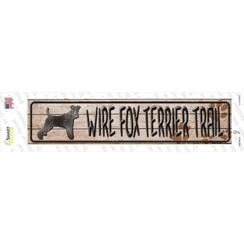 K-093s-M Wire Fox Terrier Trail Novelty Narrow Sticker Decal - Medium