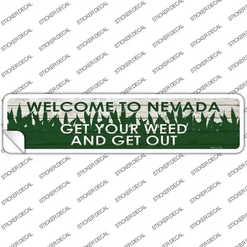 K-1580s-S Nevada Weed Novelty Narrow Sticker Decal - Small