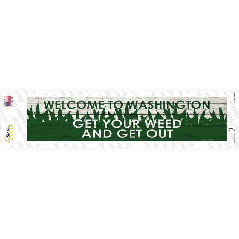 K-1599s-M Washington Weed Novelty Narrow Sticker Decal - Medium