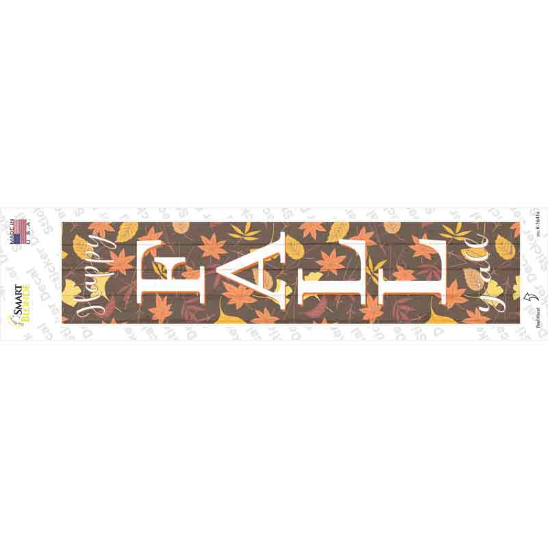 K-1641s-M Happy Fall Yall Leaves Novelty Narrow Sticker Decal - Medium