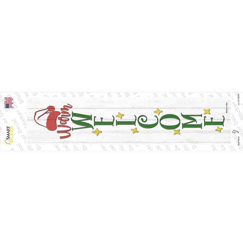K-1654s-M Warm Welcome White Novelty Narrow Sticker Decal - Medium