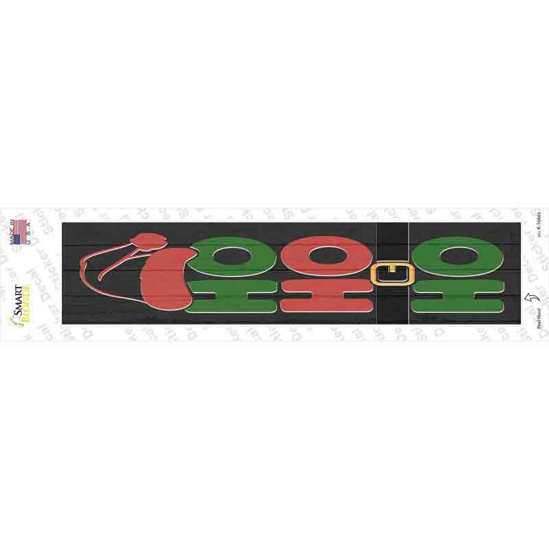 K-1666s-M Ho Ho Ho Black Novelty Narrow Sticker Decal - Medium