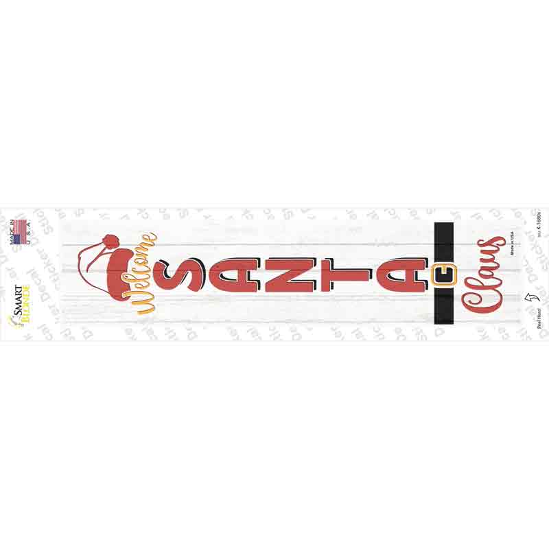 K-1680s-M Welcome Santa Claus White Novelty Narrow Sticker Decal - Medium