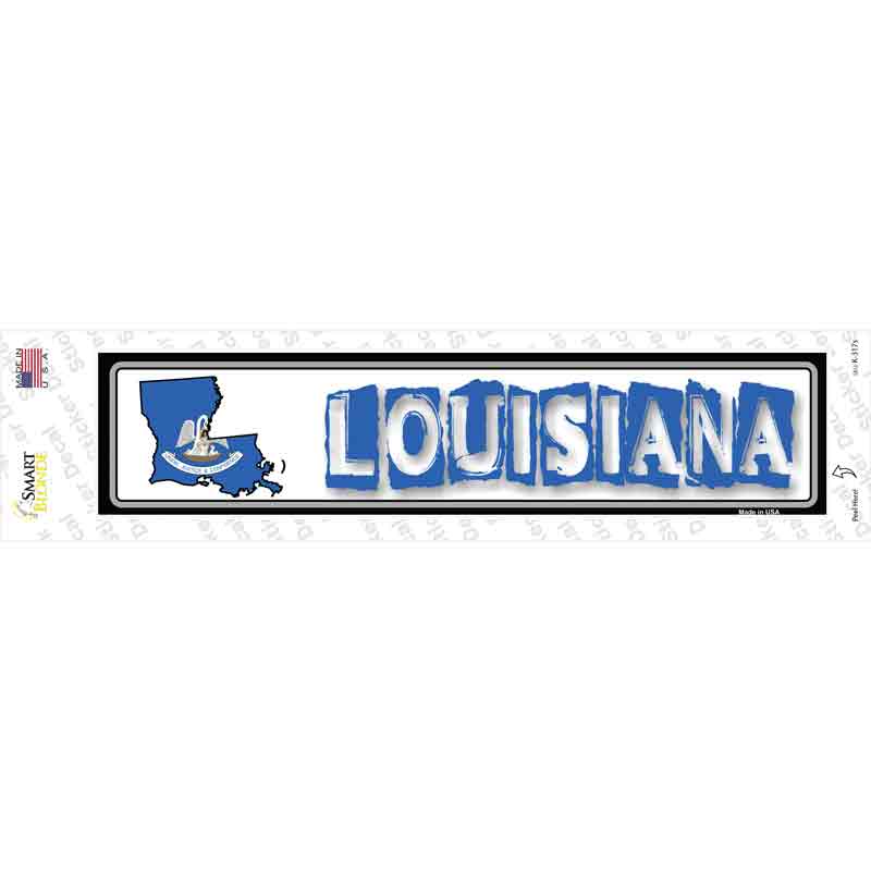 K-317s-M Louisiana Outline Novelty Narrow Sticker Decal - Medium