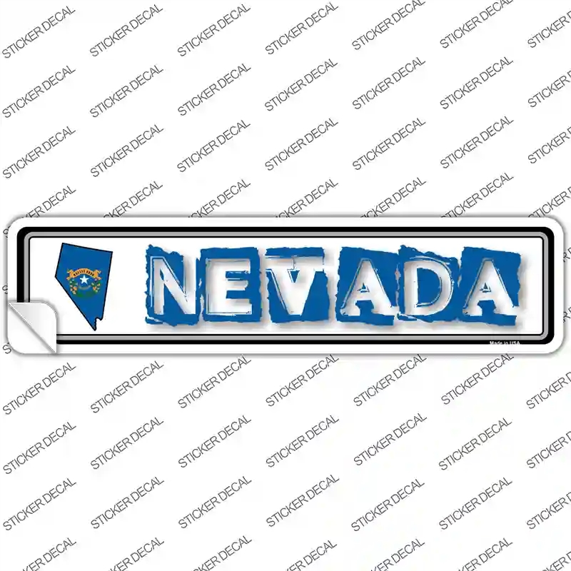 K-327s-L Nevada Outline Novelty Narrow Sticker Decal - Large