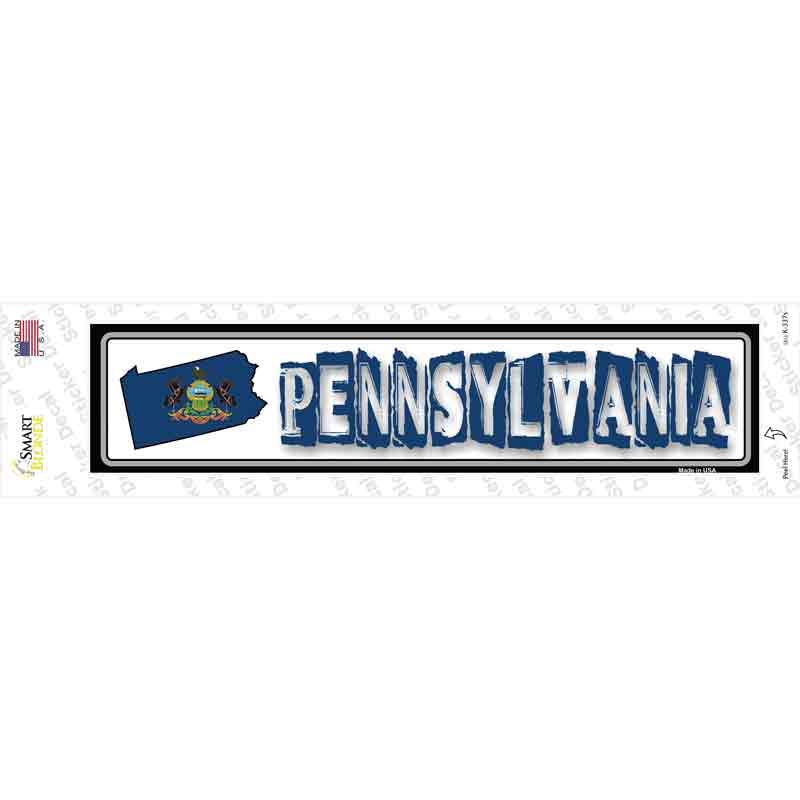 K-337s-M Pennsylvania Outline Novelty Narrow Sticker Decal - Medium