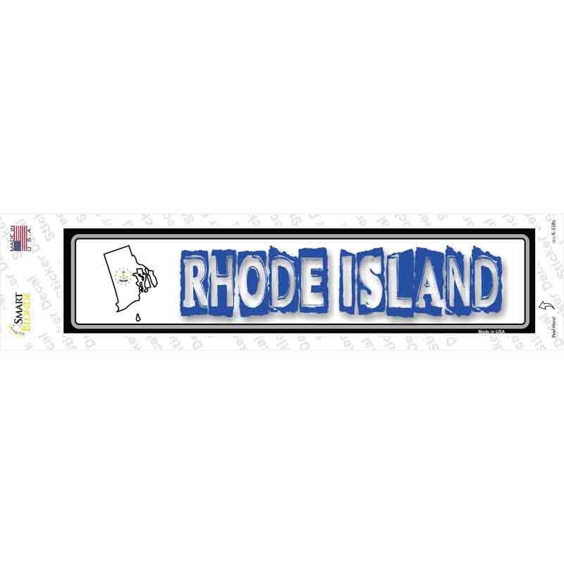 K-338s-M Rhode Island Outline Novelty Narrow Sticker Decal - Medium