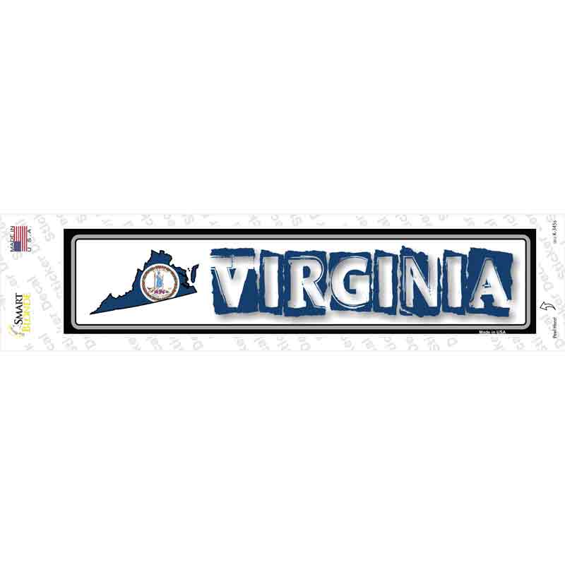 K-345s-M Virginia Outline Novelty Narrow Sticker Decal - Medium