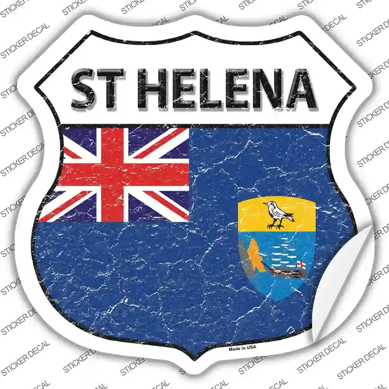 HS-405s-XL St Helena Flag Novelty Highway Shield Sticker Decal - Extra Large