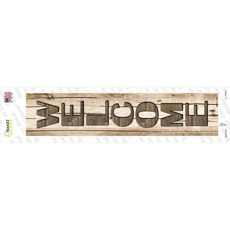 K-801s-M Welcome Wood Novelty Narrow Sticker Decal - Medium