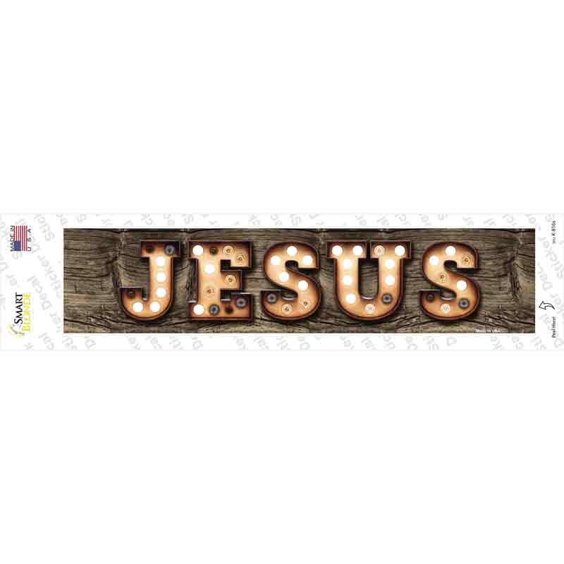 K-816s-M Jesus Bulb Lettering Novelty Narrow Sticker Decal - Medium