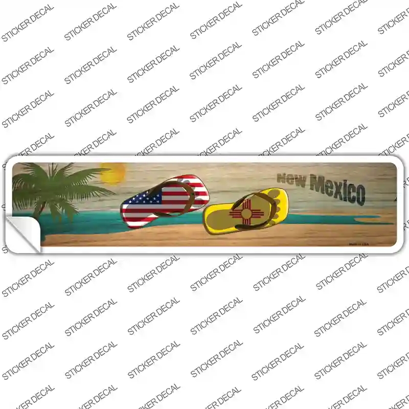 K-1504s-XL   Mexico & US Flag Novelty Narrow Sticker Decal - Extra Large