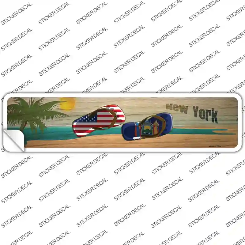 K-1505s-L   York & US Flag Novelty Narrow Sticker Decal - Large