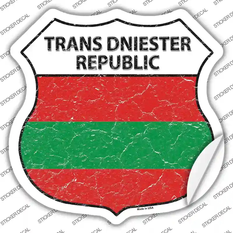 HS-427s-XL Trans Dniester Republic Flag Novelty Highway Shield Sticker Decal - Extra Large