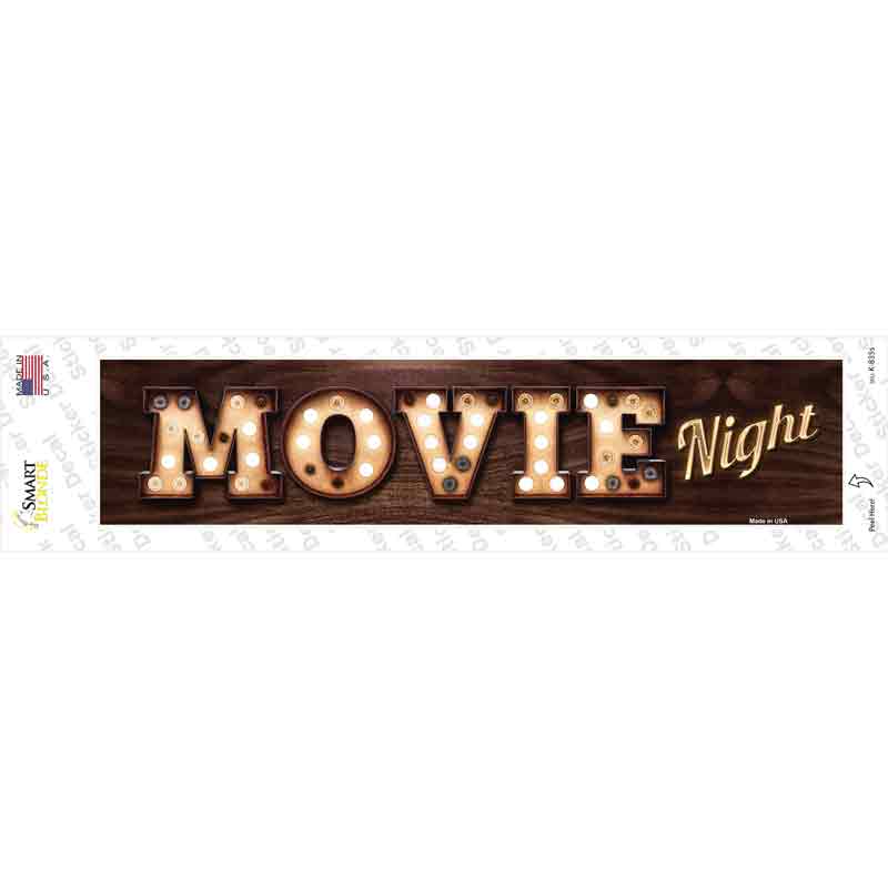 K-835s-M Movie Night Bulb Lettering Novelty Narrow Sticker Decal - Medium