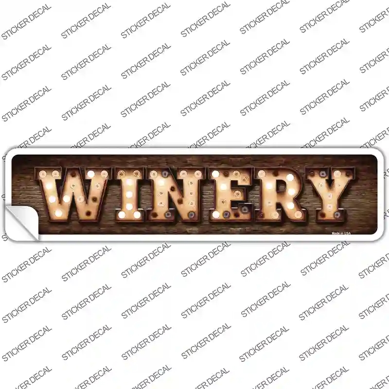 K-836s-S Winery Bulb Lettering Novelty Narrow Sticker Decal - Small