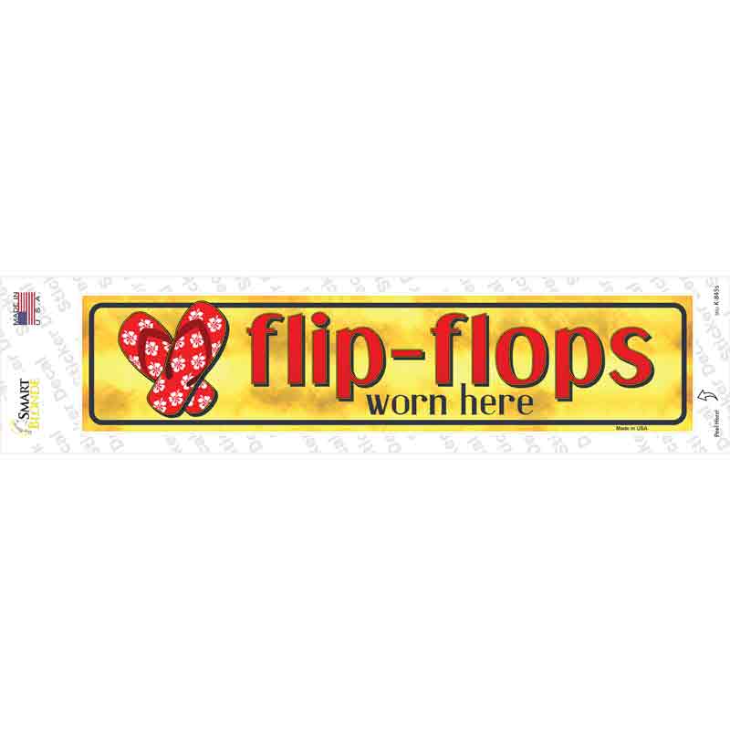 K-845s-M Flip Flop Worn Here Novelty Narrow Sticker Decal - Medium