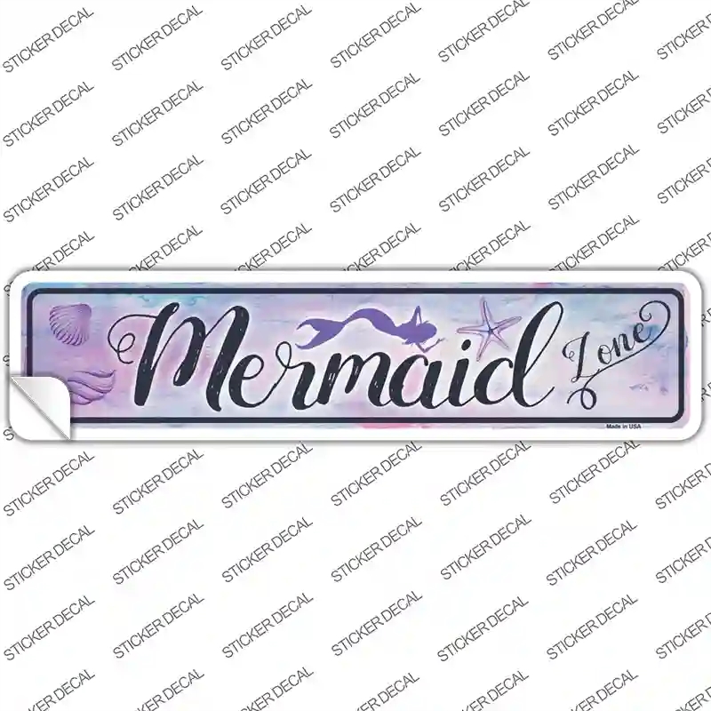 K-858s-L Mermaid Zone Novelty Narrow Sticker Decal - Large